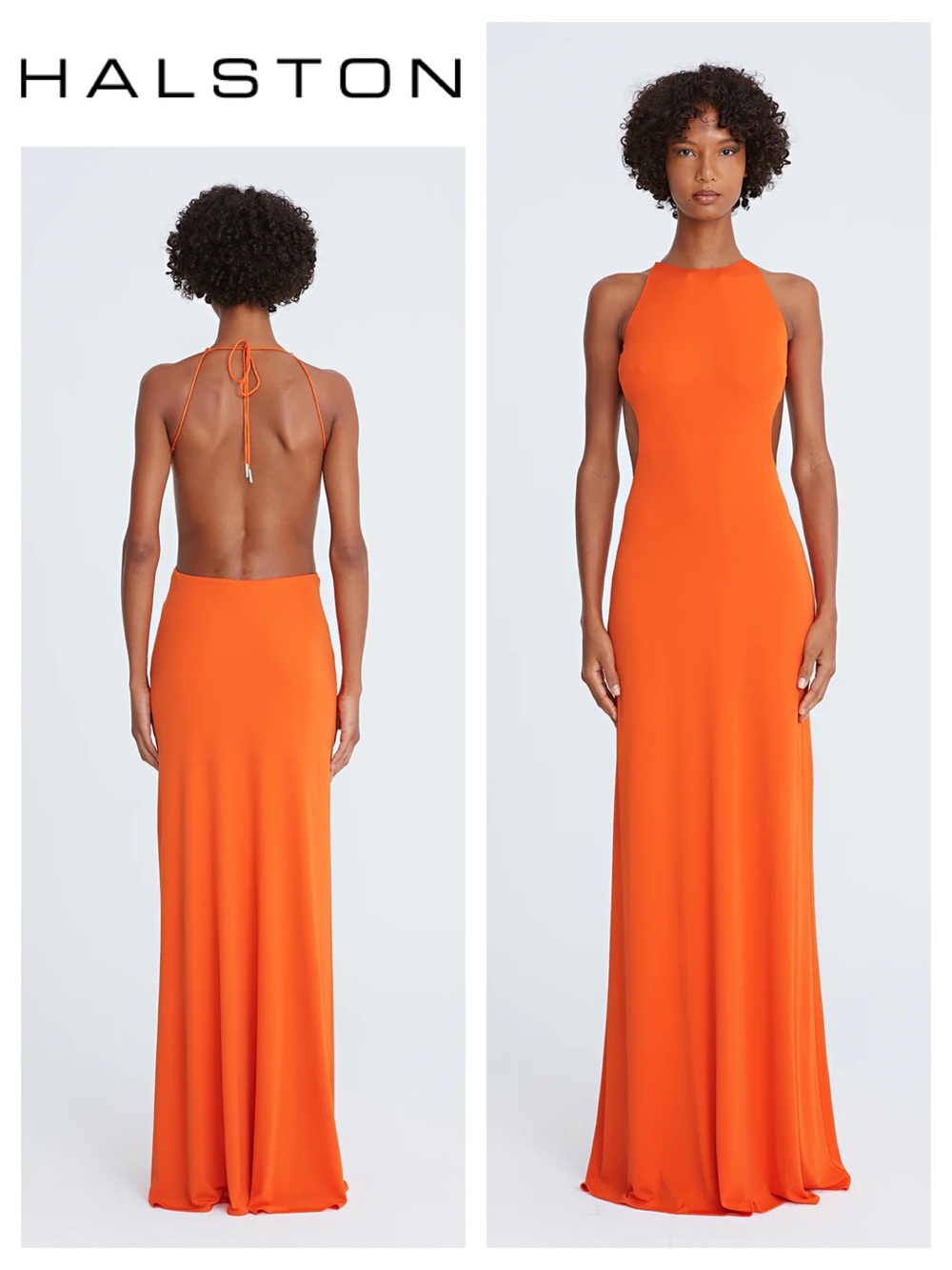 HALSTON Briar Jersey Open Back Gown